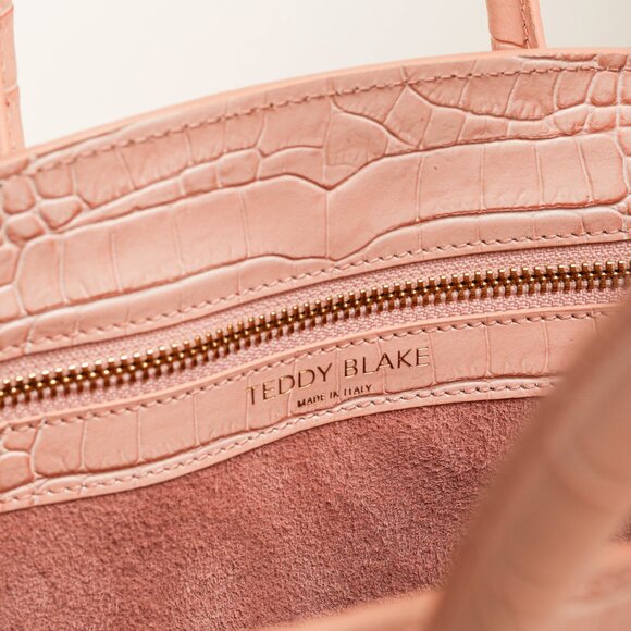 Teddy Blake Kate Croco 12" Nude Pink Leather Tote - Picture 11 of 11